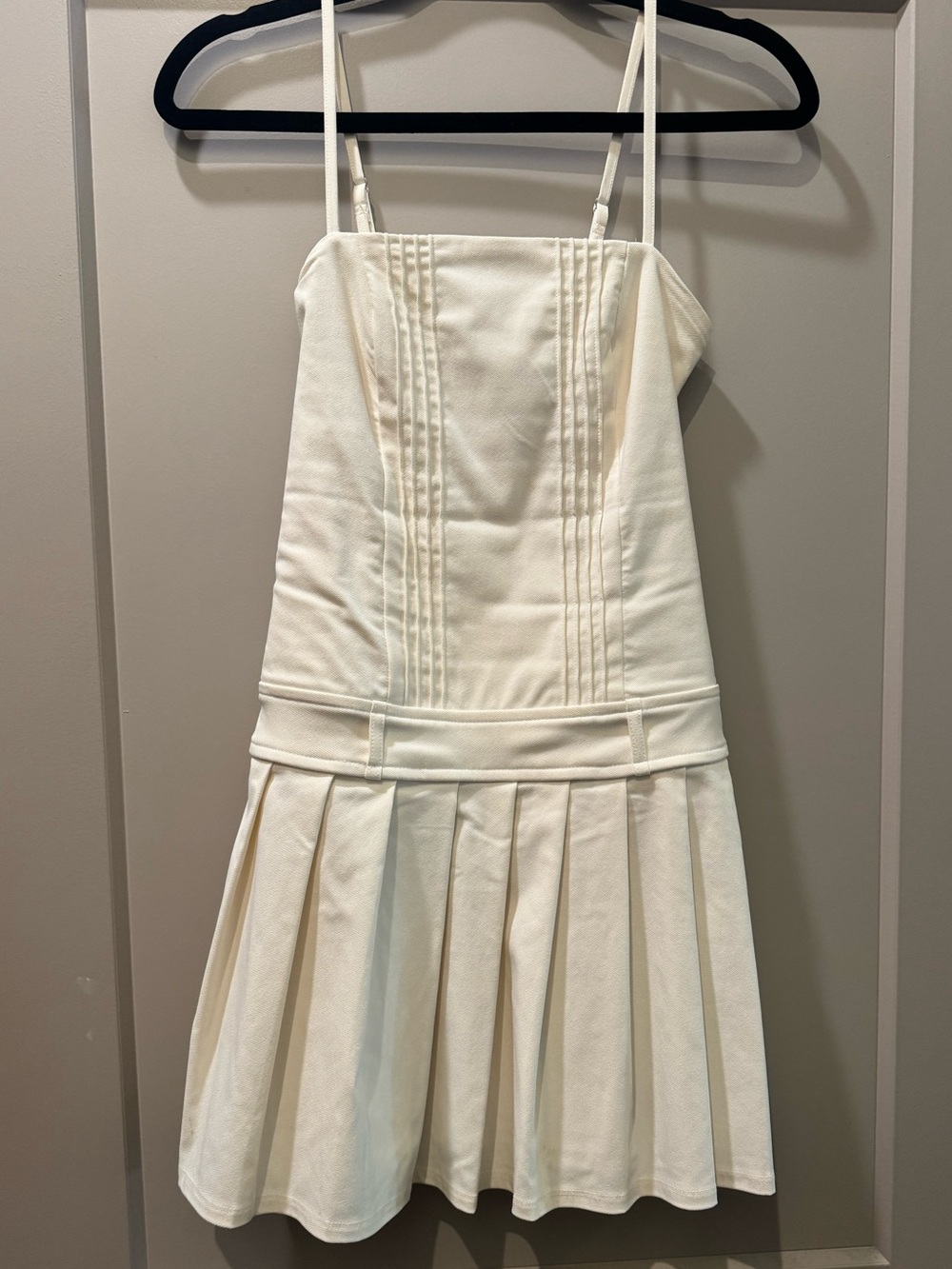 wild fable XS Cream Pleated Spaghetti Strap Dress